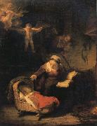 REMBRANDT Harmenszoon van Rijn The Holy Family with Angels Sweden oil painting artist